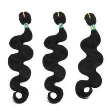 3 Pcs Synthetic Body Wave Hair Bundles Black Extensions