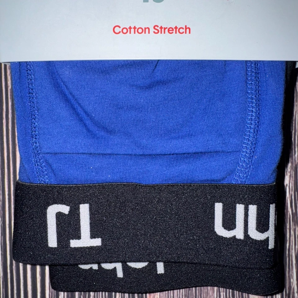 Paquete de 2 calzoncillos boxer Tommy John de algodón elástico para hombre entrepierna de 4"" azul medio negro Foto 4 de 4