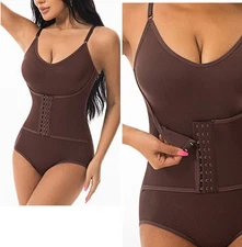 Women Body Shaper Open crotch Tummy Control Plus size One piece Shapewear 33571