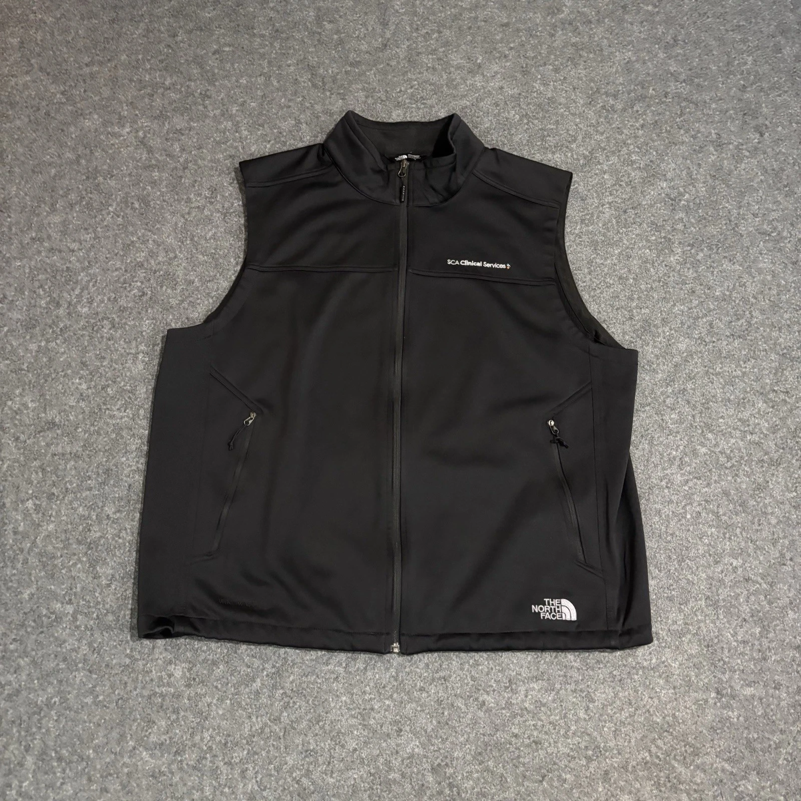 The North Face Ridgewall Vest Size 2XL Soft Shell Full Zip Logo Black