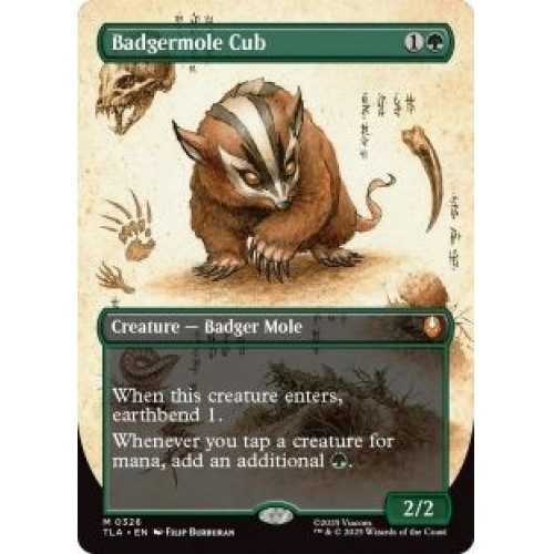 Badgermole Cub (borderless) M/NM Magic MTG Avatar: The Last