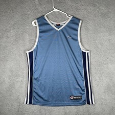 Vintage 90  s Nike Basketball Jersey Tank Top Blue Embroidered Size Large