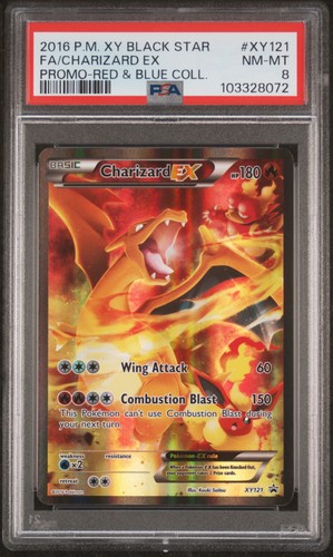 2016 POKEMON XY BLACK STAR PROMO #XY121 FULL ART/CHARIZARD EX PSA 8