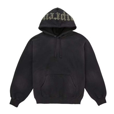 Supreme Overdyed Studded Hooded Sweatshirt Black | eBay