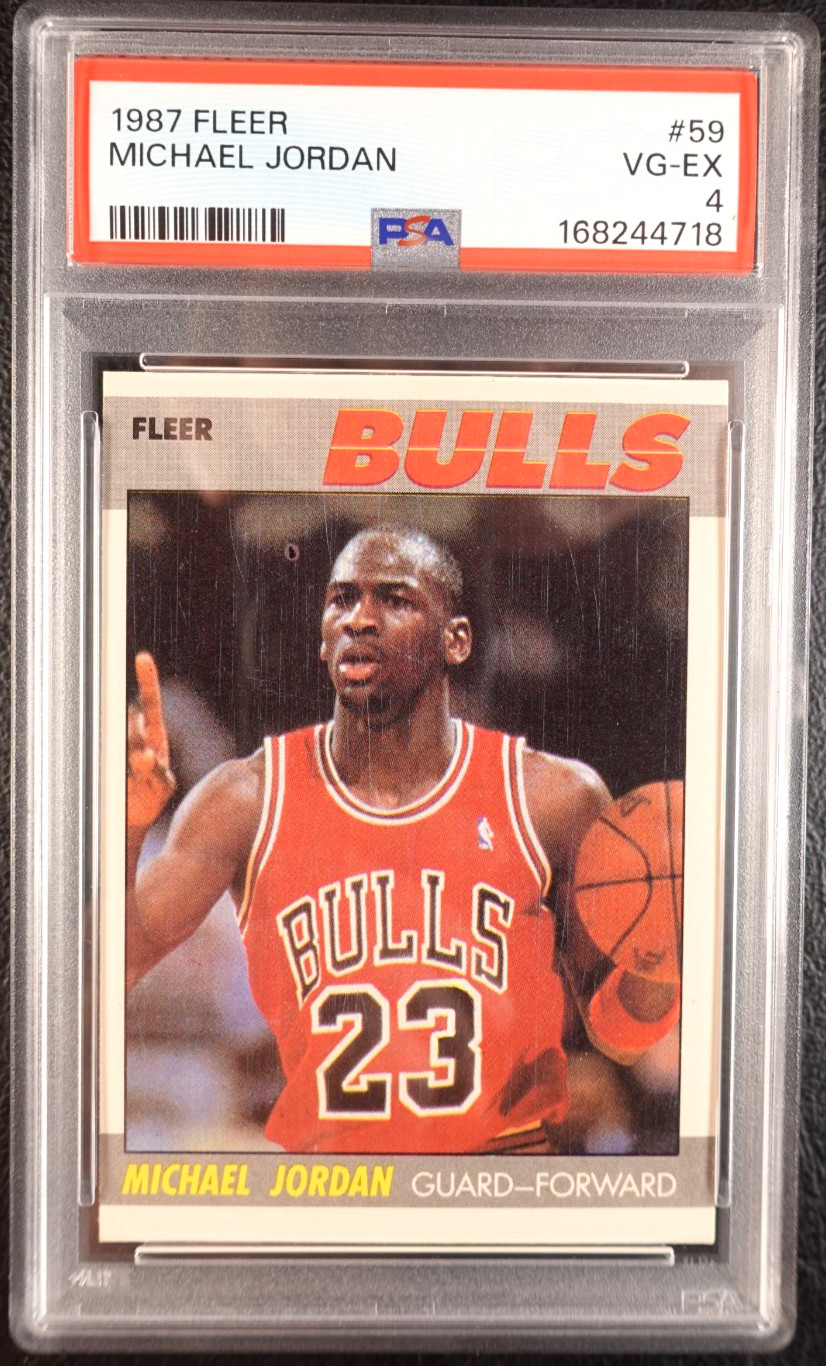 1987-88 Fleer #59 Michael Jordan PSA 4 VG-EX 2nd Year Bulls HOF