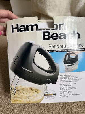 Hamilton Beach 62683 6-Speed 250W Handheld Mixer w/Storage Case & Beaters, Black