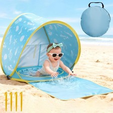 3-in-1 Baby Beach Tent, Pop-Up Baby Pool with UPF 50 Sun Protection
