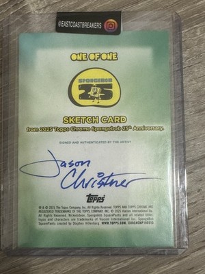 2025 Topps Chrome SpongeBob PLANKTON 1/1 SKETCH Jason Christopher