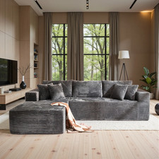 Modular Sectional Sofa L Shaped Memory Foam Corduroy Boneless Couches