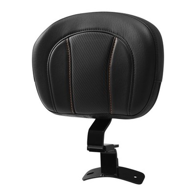 Front Rider Backrest Pad with Orange Stitching for Touring Motorcycle 2009-2023