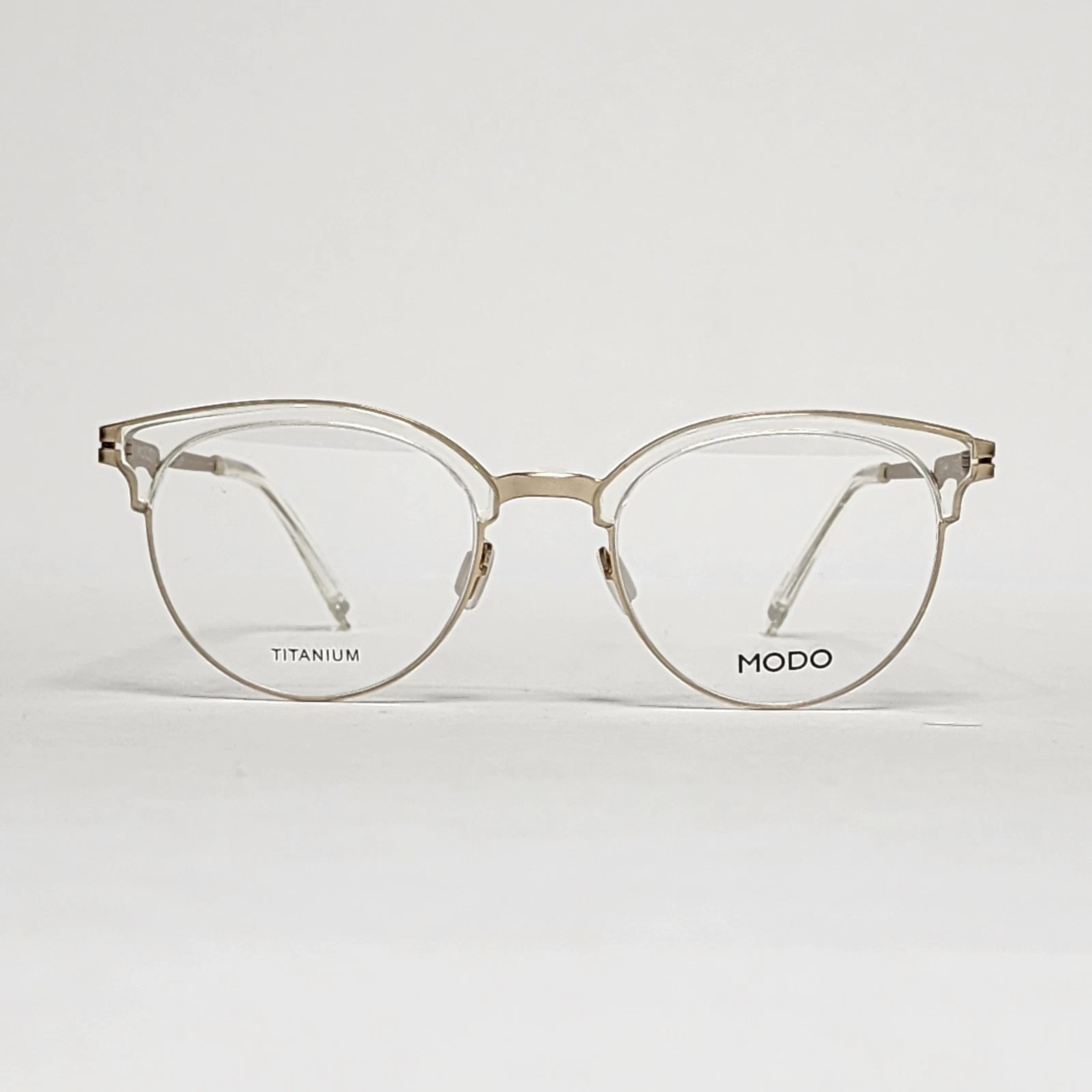 MODO 4518 Women's Ultra Light Titanium Round Glasses in Gold Crystal   49mm