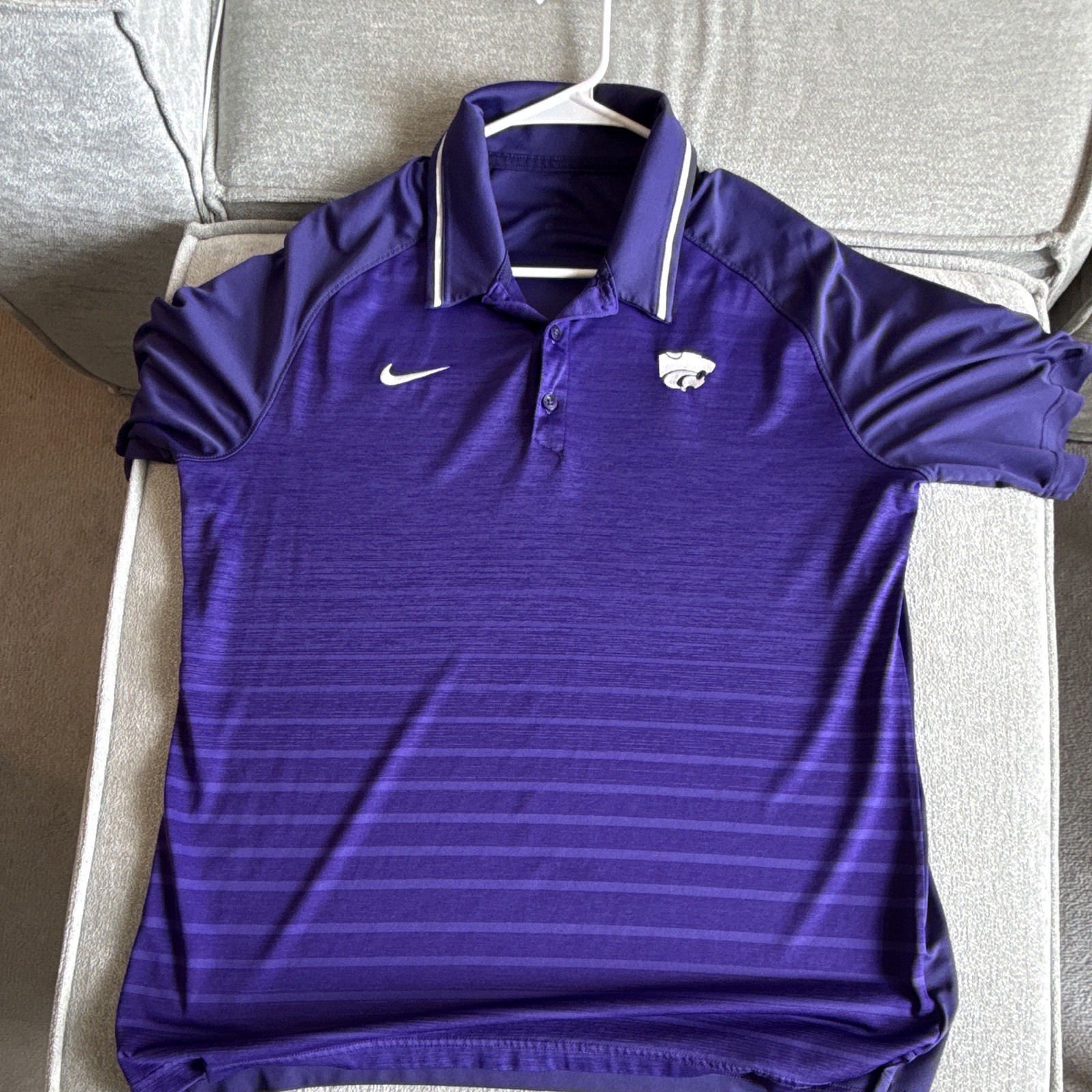 Nike Dri-FIT Kansas State Wildcats Purple Men's L Embroidered Polo Shirt