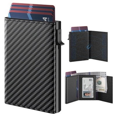 typecase Mens Wallet Card Holder: Pop Up 3.8''x2.6''x0.63'', Carbon Fiber Black