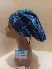 Anesthesia Words Women's Euro/Chef Surgical Scrub Hat/Cap Handmade