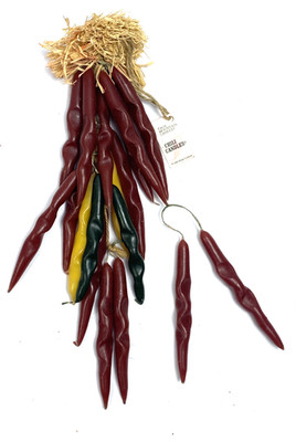 Taos Mountain Chili Candles 1989 Mike Gilman 6'' Bundle Red Yellow Green SW Decor