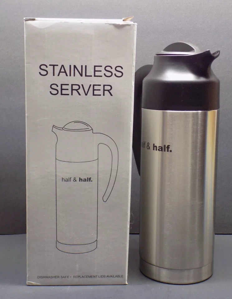 NSF Certified Vacuum Insulated Carafe 1L - Stylish Half & Half  Etched Finish - Image 2 of 4