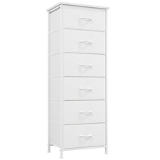 Tall Chest of Drawers for Bedroom with 6 Fabric Drawers Tallboy Storage Cabinet