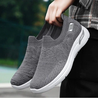 Mens Slip On Wide Fit Memory Foam Casual Walking Gym Sports Trainers Shoes Size - Image 1 of 4
