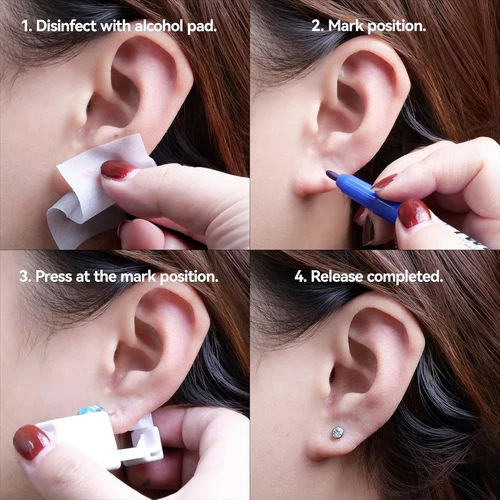 Ear Piercing Kit Titanium G23, Disposable Ear Piercing Gun Kit with F136 Medical image 3