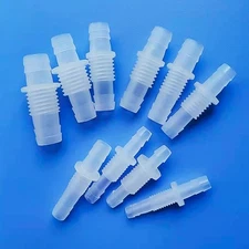 Bulkhead Connector Plastic Straight Barbed Threaded Fitting & Nut Inlet Outlet