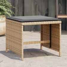 vidaXL Gartenhocker mit Kissen 4 Stk. Hellgrau 41x41x36 cm Poly Rattan