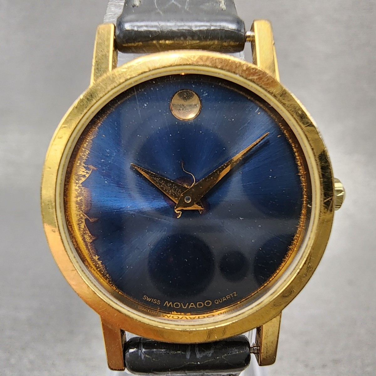 MOVADO Museum Ladies Watch Swiss Movement Blue Dial Navy Blue Bezel New Battery‎ Movado Museum Classic Automatic Blue Dial Leather Strap  main image 3