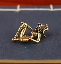 Brass Sexy Girl Woman Figurine Small Animal Statue Table Home Decoration Toy