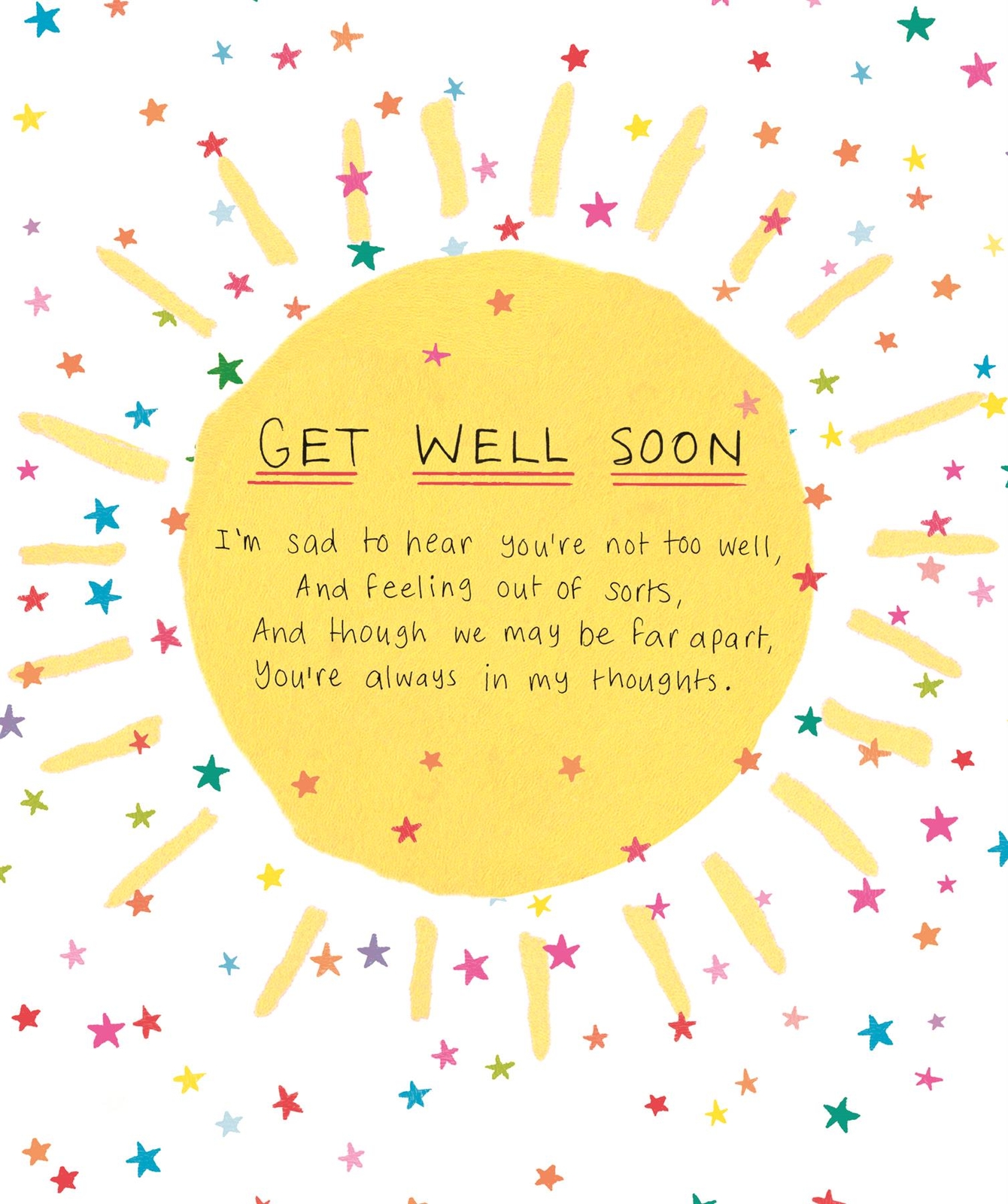 Get Well Soon , Feel Better, Nice Words Greeting Card, Get Well Greetings Card,