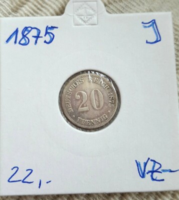 20 PF 1875 J  ab s 5 auktionen portofrei