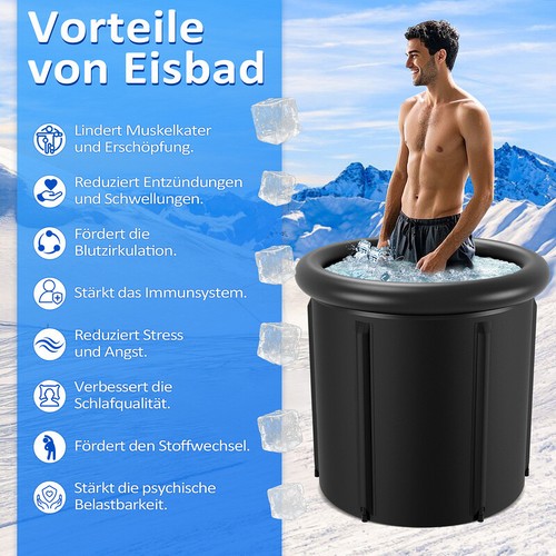Eisbad Cold Badewanne Erwachsene Portable Eistonne Wannenbad PVC 80cm X 80cm - Bild 3 von 9