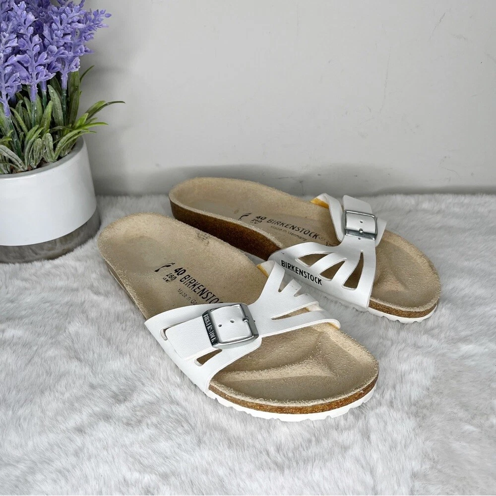 White leather store birkenstock sandals
