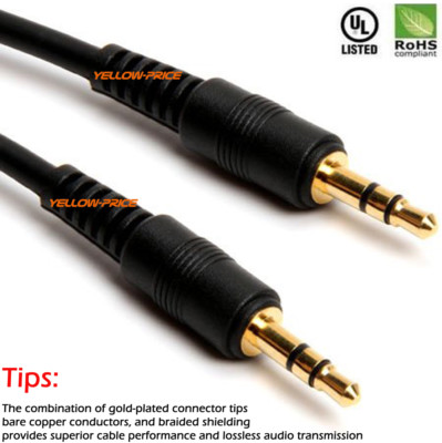 Long AUX Cable 3.5mm Stereo Audio Input Male to Male Auxiliary Cord, Hi-Fi Sound | eBay