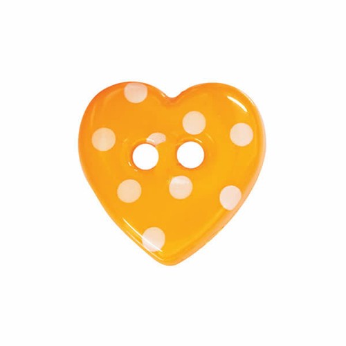 Bottoni a forma di cuore a pois 15 mm confezione da 5 o confezione da 10 colori a scelta - Foto 5 di 8