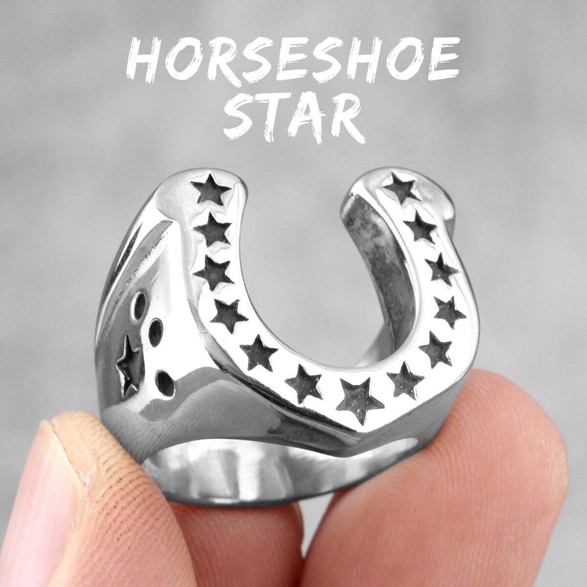 Men's Horseshoe Ring Silver Stainless Steel Cowboy Jewelry 7 8 9 10 11 12 13 NEW eBay