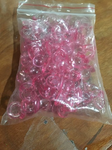100 Mini Acryl Schnuller für Baby Dusche 0,86 Zoll Bulk PINK - Bild 2 von 2