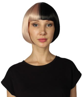Two-tone Lt. Pink & Lt. Brown Short Bob Wig HW-3282