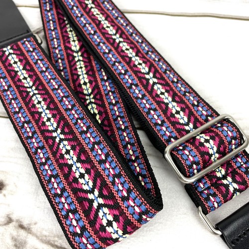 Walker & Williams H-19-M Vintage Series Strap Red, Blue & Cream Yucatan Weave - Picture 3 of 10
