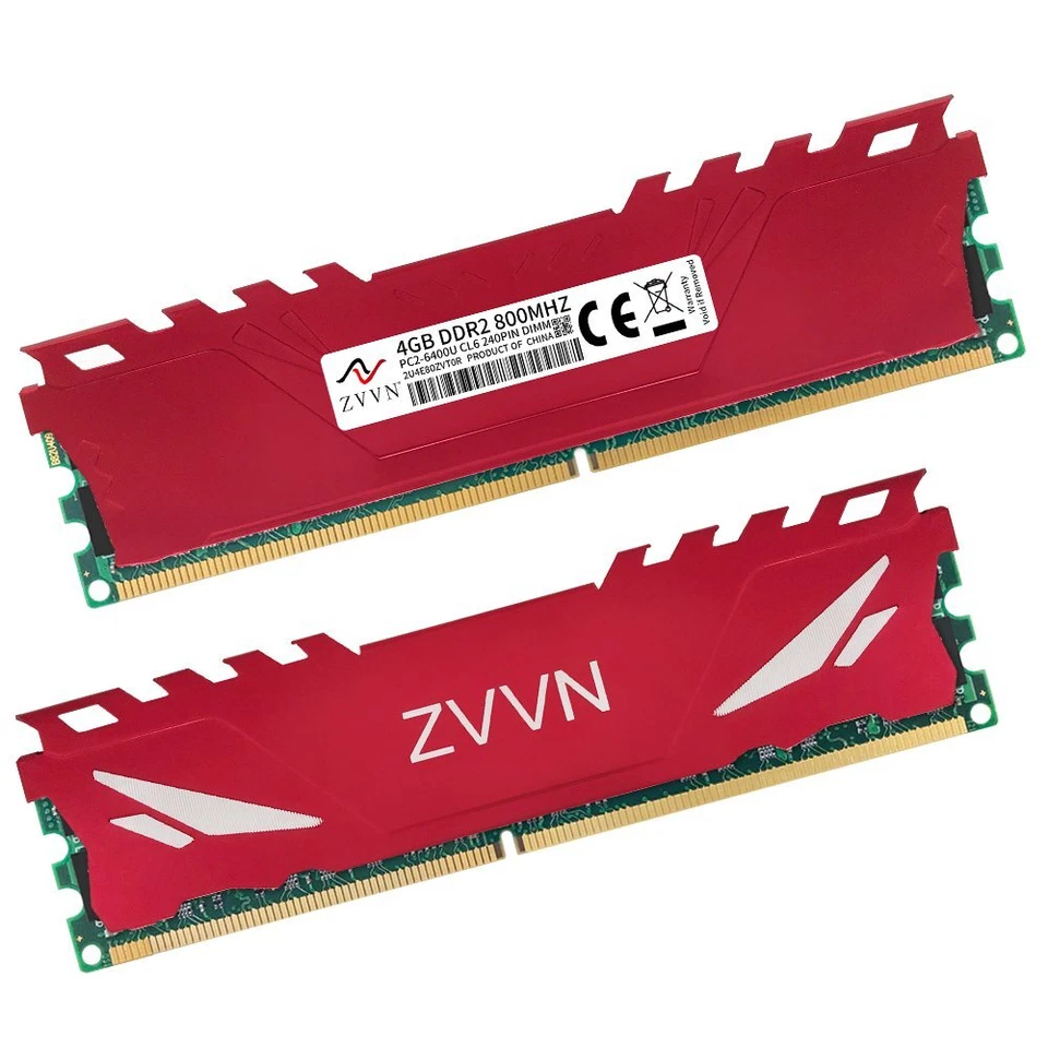 ZVVN 8GB 2x 4GB DDR2 800MHz PC2-6400U CL6 240Pin intel Desktop PC Memory RAM RED - Image 4 of 4