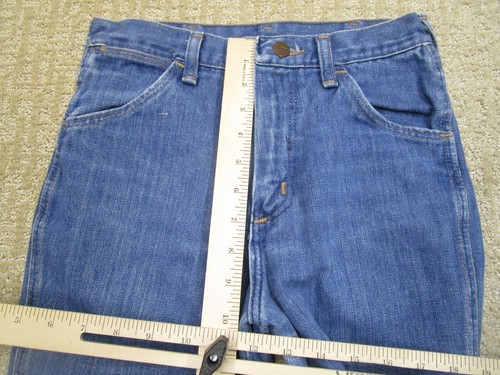 Vintage Wrangler Jeans Girls 29x30 Blue Flared High Rise Youth Pants Retro USA - Picture 6 of 8