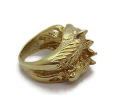 Horses Unisex Ring 14k Solid Yellow Gold.