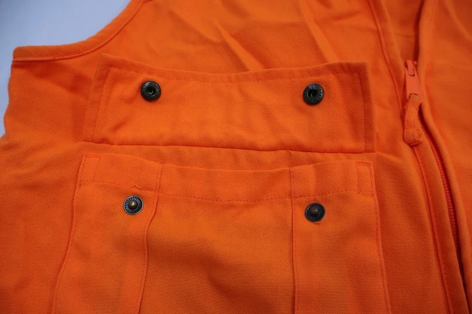 Colete de caça Cabela’s Hi-Vis laranja – Colete de segurança masculino Blaze visibilidade externa - Imagem 4 de 4