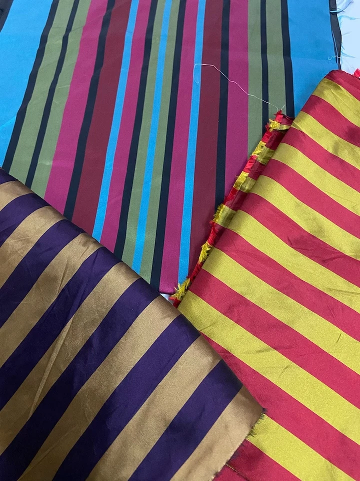 Purple stripe rough Taffeta drapery Fabric BY THE YARD 60" wide - Image 2 of 2