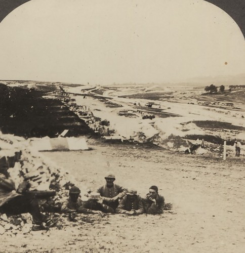 Aktiver französischer Sektor in der Nähe von Chateau Thierry Erster Weltkrieg Troutman Stereoview c1915