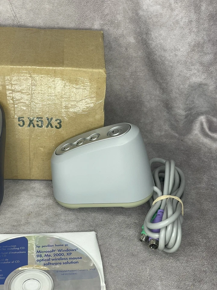 Vintage HP 9120RF Wireless Optical Mouse Grey With Install Disc, Routing Doc - Image 4 of 4