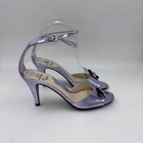 BHLDN Anthropologie Dove Nuotano Gli Squali Metallic Slingback Heels Sz 36.5 - Picture 11 of 12