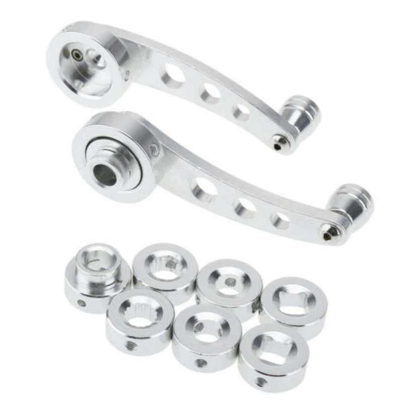 2Pcs Universal Aluminum Manual Car Window Riser Handles Kit 4.49" 114mm Black Foto 4 de 4