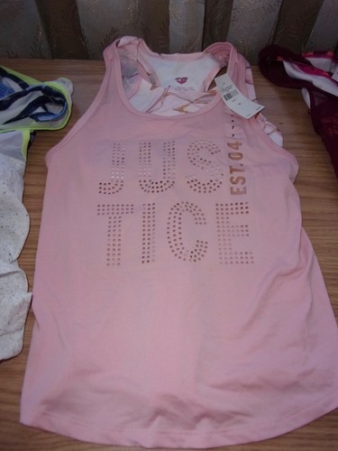 JUSTICE 2 pc tank top Camo sports bra set NEW W/TAGS Lot of 3 sets size 7 - Picture 4 of 6