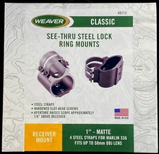 Weaver Marlin 336  See-Thru Scope Mounts 1" Matte Black - 49713