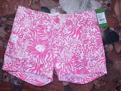 Nwt Lilly Pulitzer Callahan Resort Get Gepunktet Twill Pink Shorts Damen 000