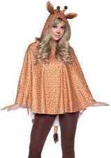 Leg Avenue Giraffe Poncho, Tan, One Size